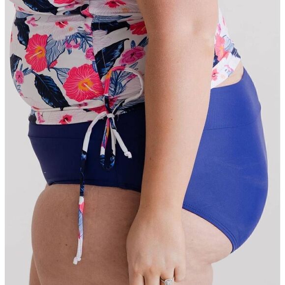 NWT Set Women's Tankini Floral Top & Midrise Brief Bikini Bottom Swimsuit - Picture 9 of 11